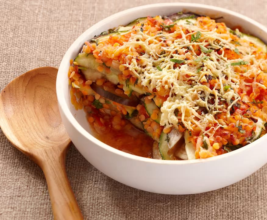 Gratin de courgette et lentilles